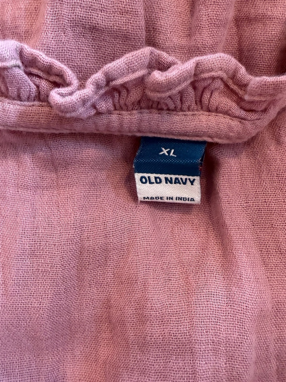Old Navy Mauve Pink Cotton Gauze V-Neck Knee-Length Dress - Picture 4 of 5